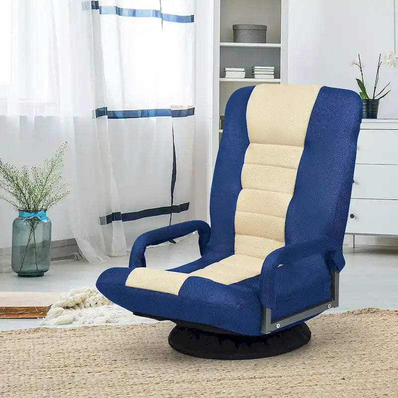 Chaise de sol pliable pivotante à 360° | Dossier réglable sur 5 positions | Pour jeux, lecture, détente | 4 coloris