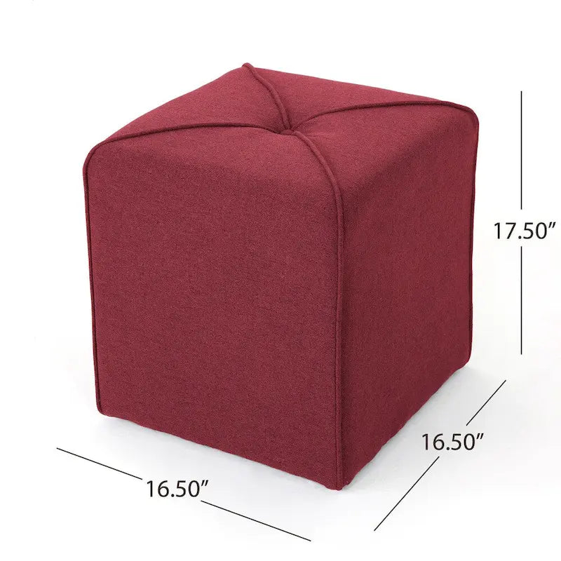 Petit Pouf Carré en Tissu Capitonnage – Repose-pieds Compact & Siège d'Appoint, 5 Couleurs