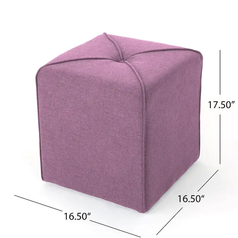 Petit Pouf Carré en Tissu Capitonnage – Repose-pieds Compact & Siège d'Appoint, 5 Couleurs