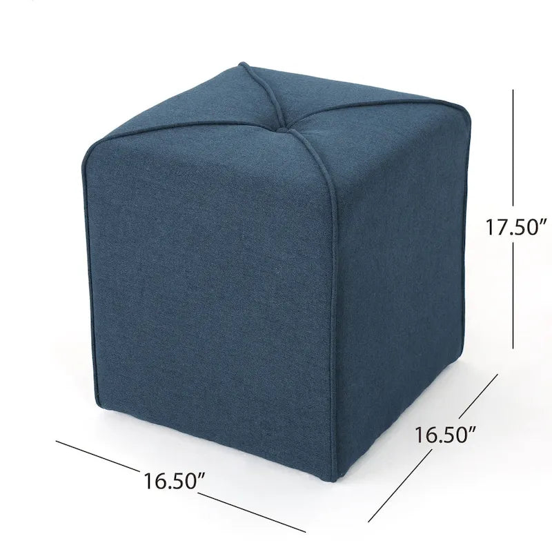 Petit Pouf Carré en Tissu Capitonnage – Repose-pieds Compact & Siège d'Appoint, 5 Couleurs