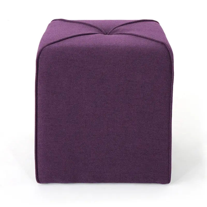 Petit Pouf Carré en Tissu Capitonnage – Repose-pieds Compact & Siège d'Appoint, 5 Couleurs