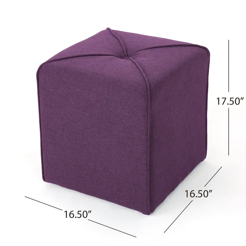 Petit Pouf Carré en Tissu Capitonnage – Repose-pieds Compact & Siège d'Appoint, 5 Couleurs