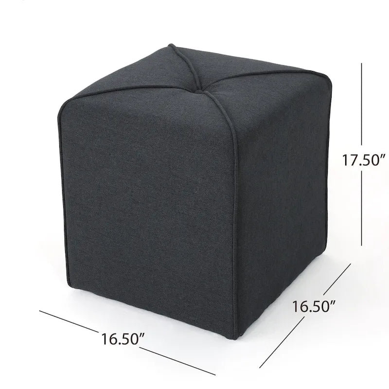 Petit Pouf Carré en Tissu Capitonnage – Repose-pieds Compact & Siège d'Appoint, 5 Couleurs