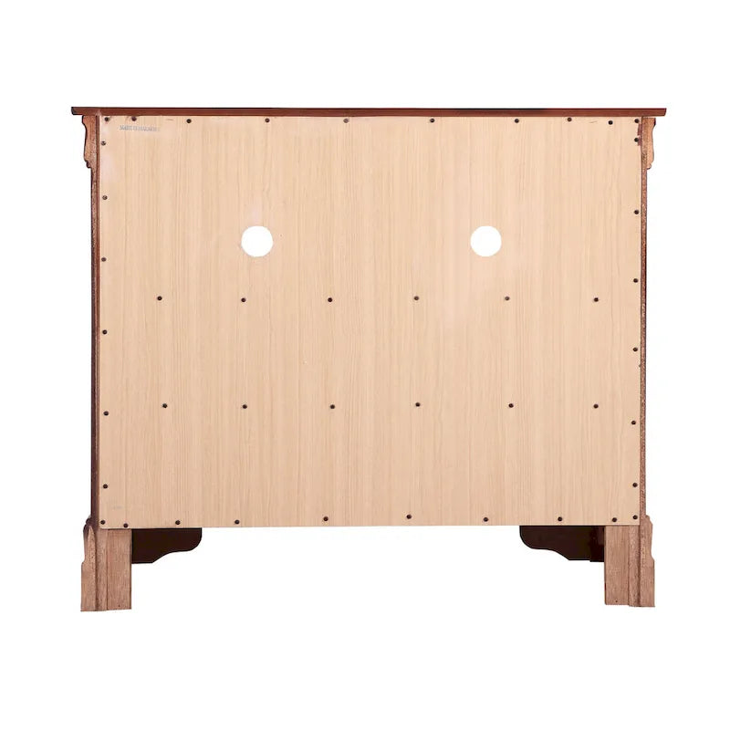 Meuble TV traditionnel en bois avec 4 tiroirs à queue d'aronde et 2 étagères — 8 couleurs