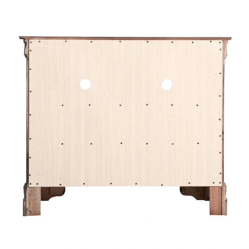 Meuble TV traditionnel en bois avec 4 tiroirs à queue d'aronde et 2 étagères — 8 couleurs