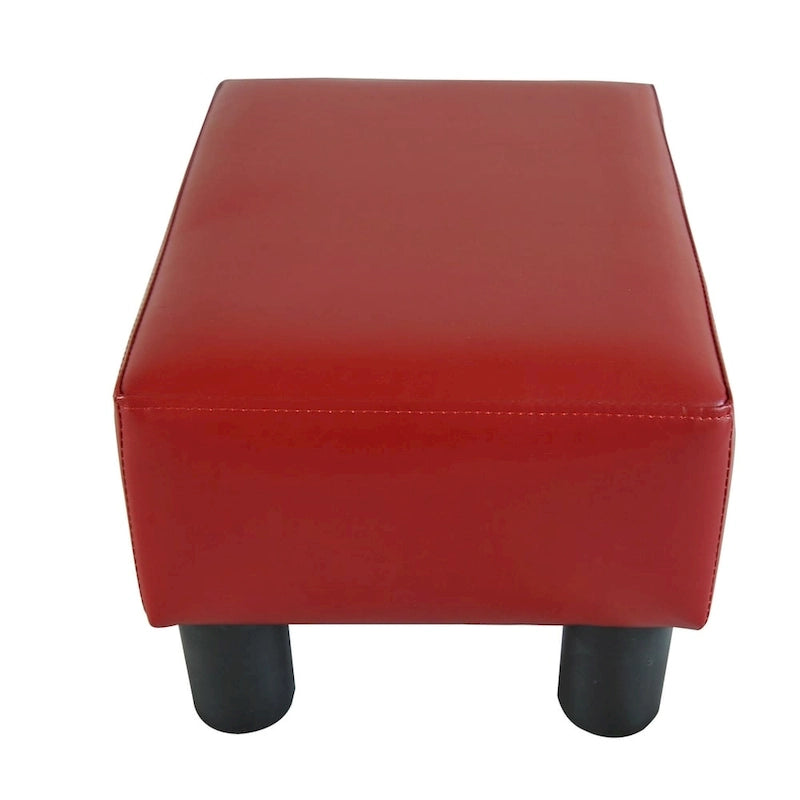 Petit repose-pieds rectangulaire en similicuir — Repose-pieds d'appoint moderne