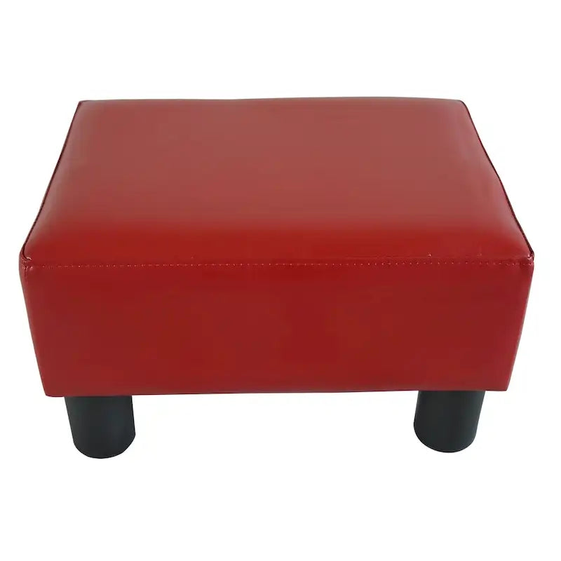 Petit repose-pieds rectangulaire en similicuir — Repose-pieds d'appoint moderne