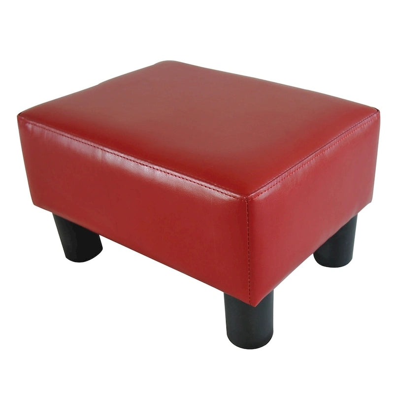 Petit repose-pieds rectangulaire en similicuir — Repose-pieds d'appoint moderne