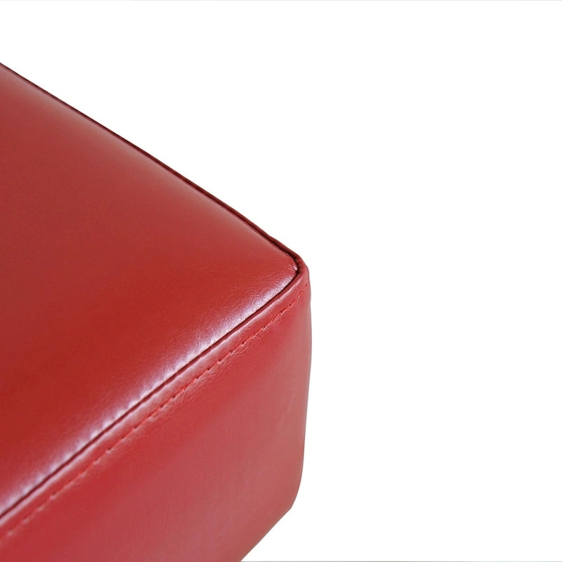Petit repose-pieds rectangulaire en similicuir — Repose-pieds d'appoint moderne