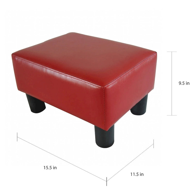 Petit repose-pieds rectangulaire en similicuir — Repose-pieds d'appoint moderne