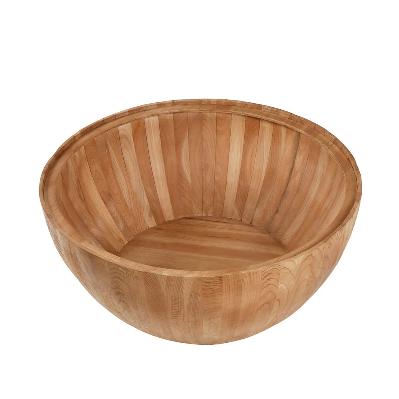 Table Basse de Rangement Vintage en Forme de Tonneau | Bois Massif | Rangement Dissimulé | Salon