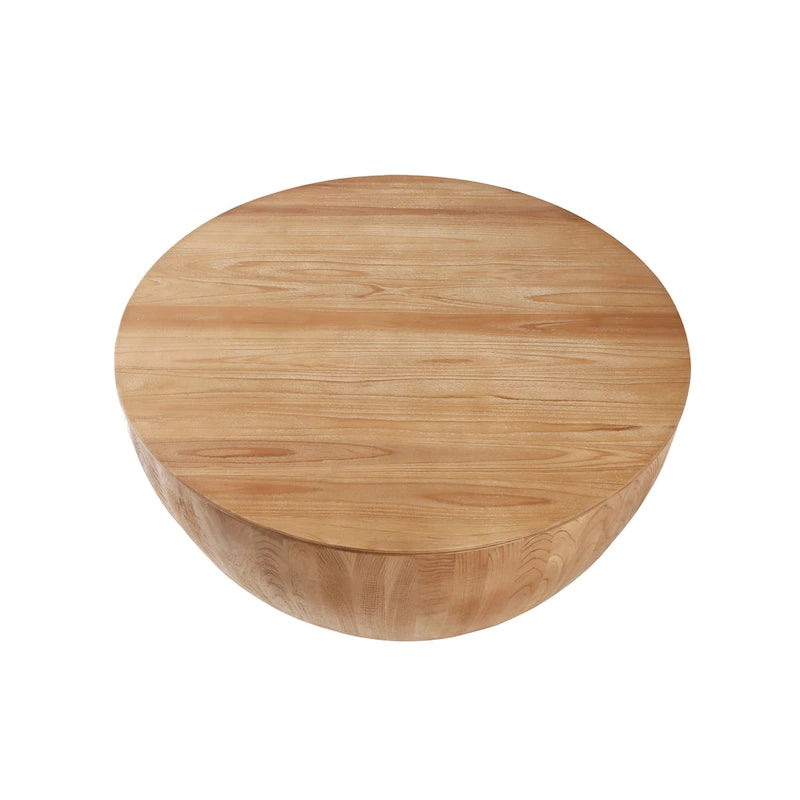 Table Basse de Rangement Vintage en Forme de Tonneau | Bois Massif | Rangement Dissimulé | Salon