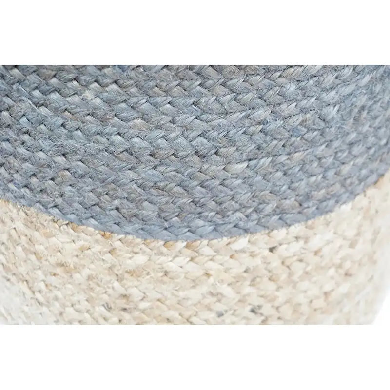 Pouf artisanal en jute | Gris | Repose-pieds, table d'appoint et siège supplémentaire | Moyen