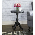 Table d'appoint ronde avec jupe en bois courbé et pieds fuselés — Style contemporain