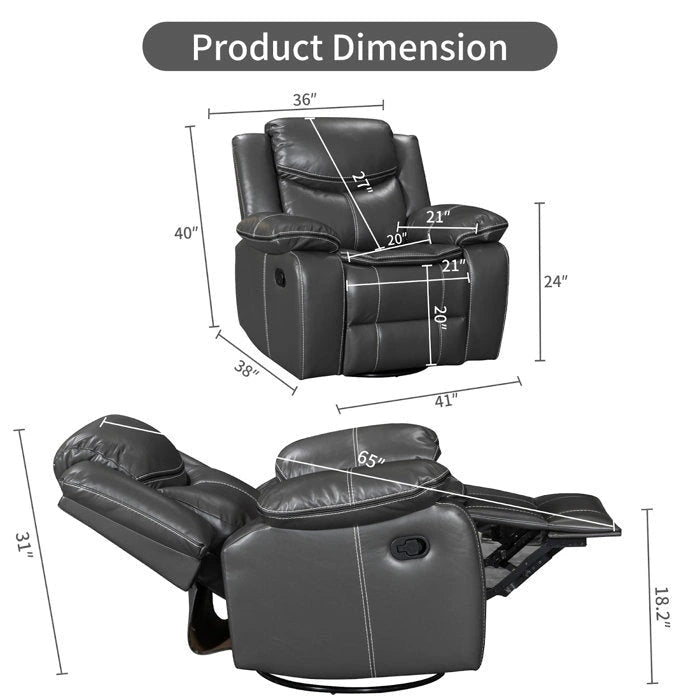 Fauteuil inclinable à bascule multifonction | Pivotant à 360° | Inclinaison réglable | Mousse haute densité