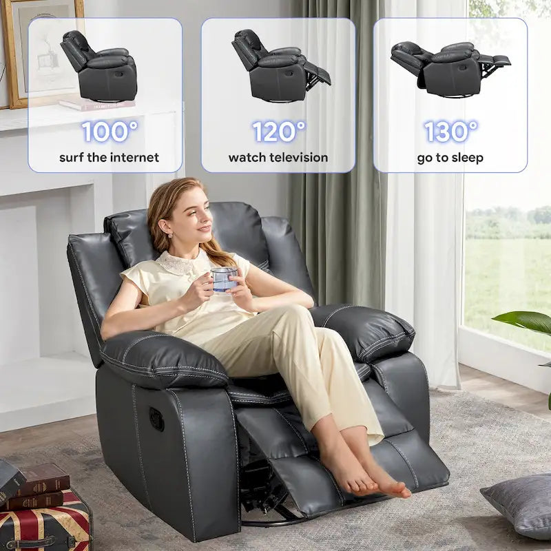 Fauteuil inclinable à bascule multifonction | Pivotant à 360° | Inclinaison réglable | Mousse haute densité