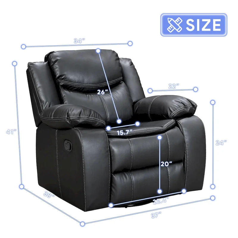 Fauteuil inclinable à bascule multifonction | Pivotant à 360° | Inclinaison réglable | Mousse haute densité
