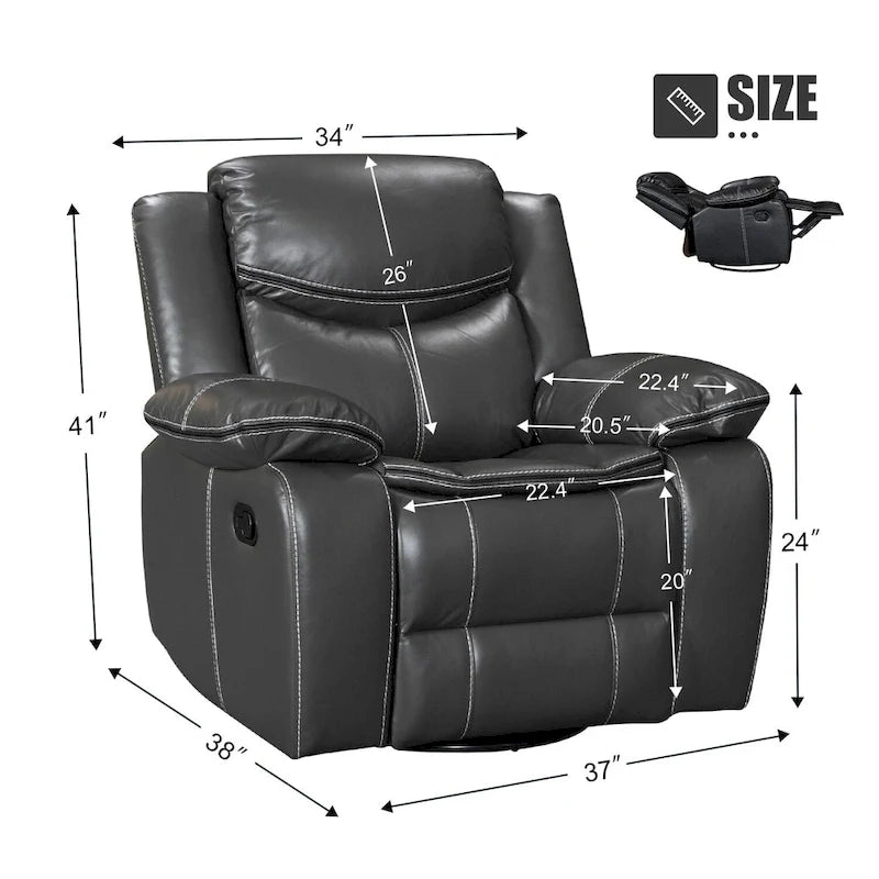 Fauteuil inclinable à bascule multifonction | Pivotant à 360° | Inclinaison réglable | Mousse haute densité
