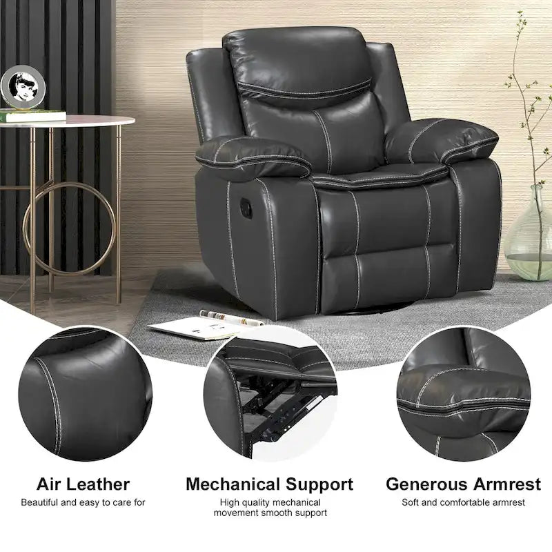Fauteuil inclinable à bascule multifonction | Pivotant à 360° | Inclinaison réglable | Mousse haute densité