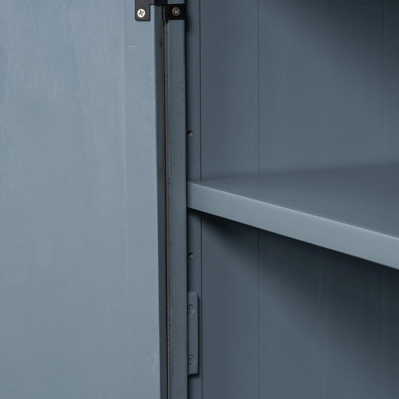 Buffet 3 portes en pin | Étagères réglables | Grand espace de rangement | Bleu marine ou gris