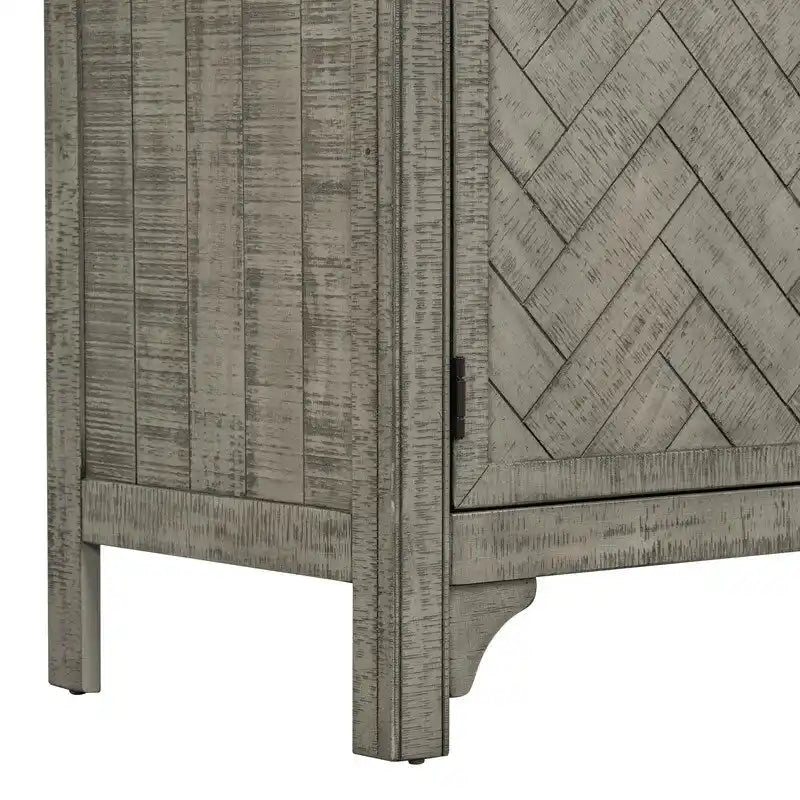 Buffet 3 portes en pin | Étagères réglables | Grand espace de rangement | Bleu marine ou gris