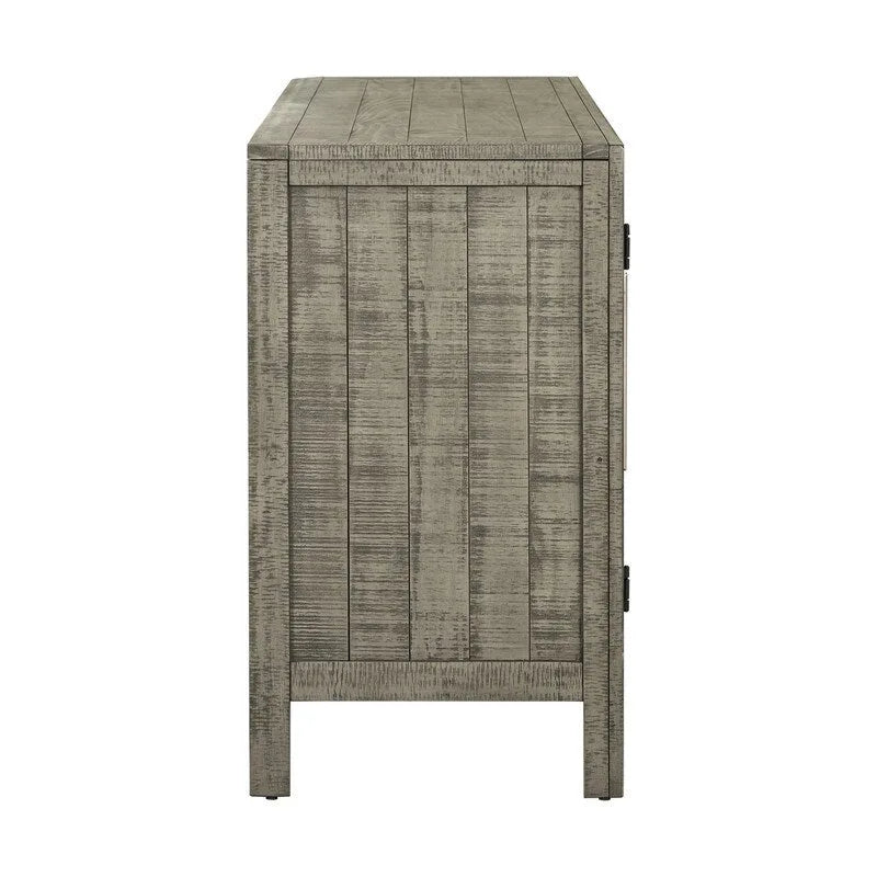 Buffet 3 portes en pin | Étagères réglables | Grand espace de rangement | Bleu marine ou gris