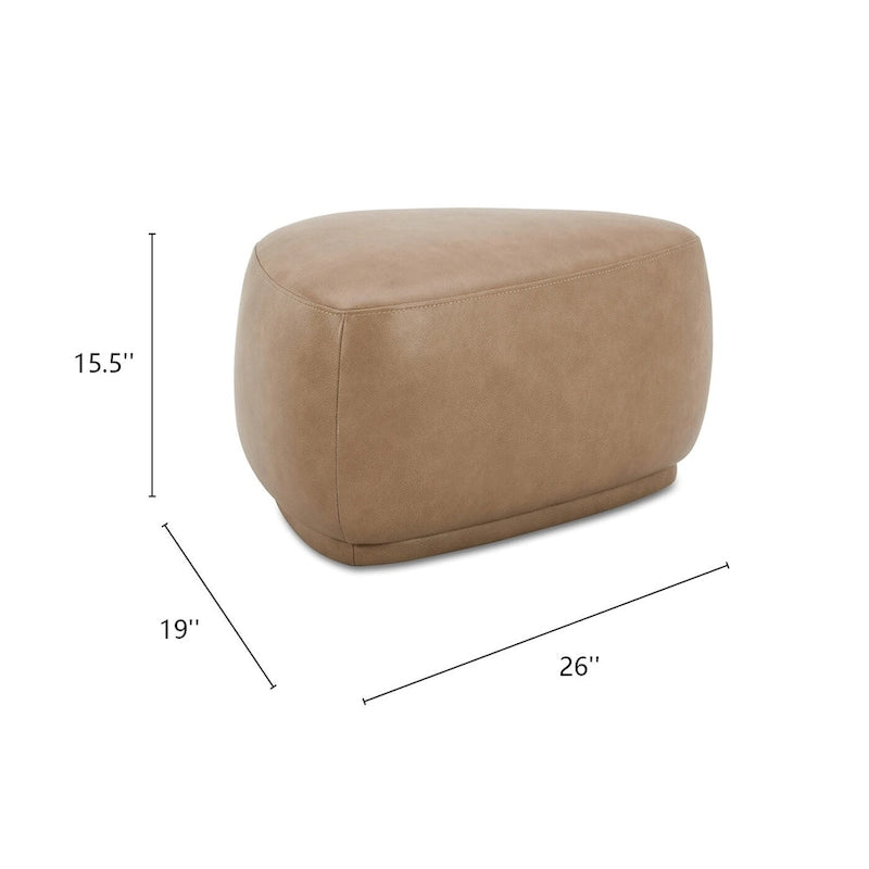 Ottoman de cocktail triangulaire arrondi de 26 po — Repose-pieds et banc d'appoint modernes