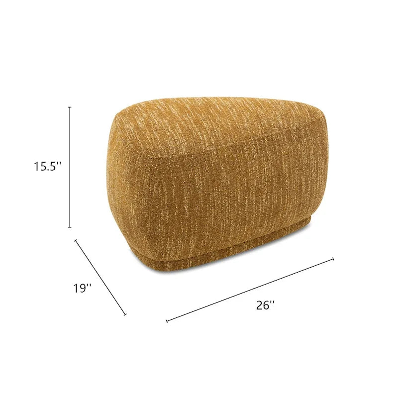 Ottoman de cocktail triangulaire arrondi de 26 po — Repose-pieds et banc d'appoint modernes