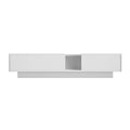 Table basse moderne à LED avec plateau en verre trempé et 2 tiroirs de rangement — Blanc