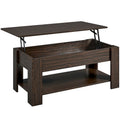 Table basse relevable de 98 cm avec rangement caché et étagère inférieure — Multifonctionnelle