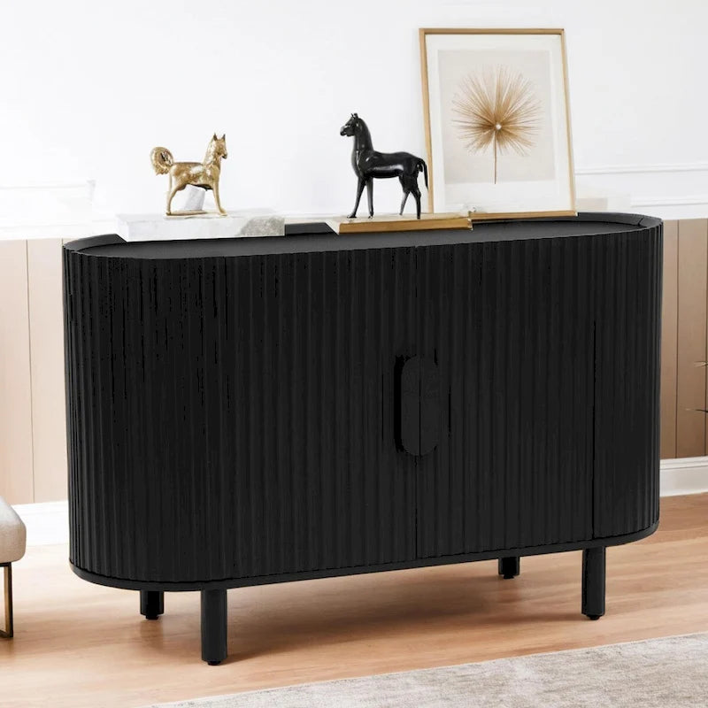 Buffet Ondulé Léger de Luxe | Étagères Réglables | Grand Rangement | 4 Options de Couleur