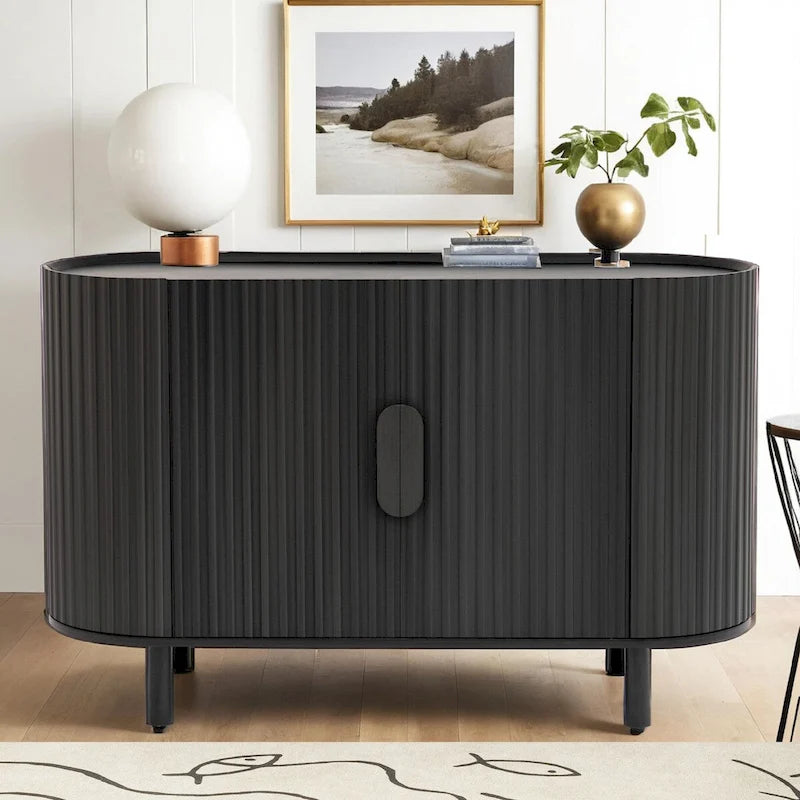 Buffet Ondulé Léger de Luxe | Étagères Réglables | Grand Rangement | 4 Options de Couleur