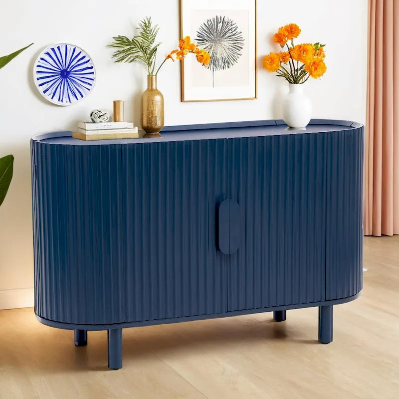 Buffet Ondulé Léger de Luxe | Étagères Réglables | Grand Rangement | 4 Options de Couleur