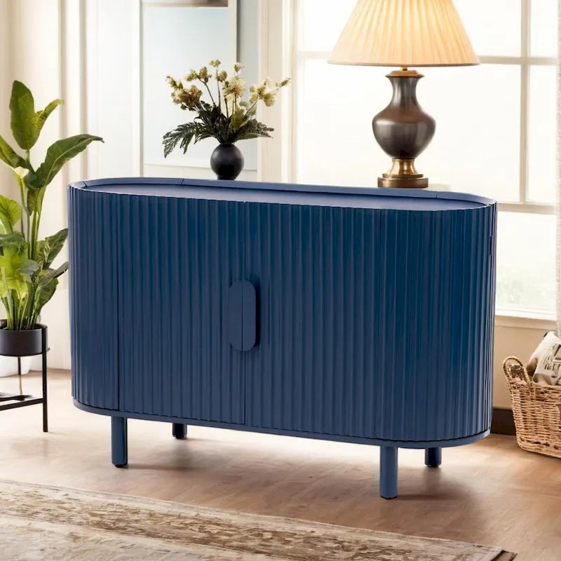 Buffet Ondulé Léger de Luxe | Étagères Réglables | Grand Rangement | 4 Options de Couleur