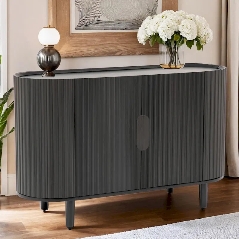 Buffet Ondulé Léger de Luxe | Étagères Réglables | Grand Rangement | 4 Options de Couleur