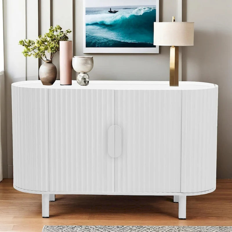 Buffet Ondulé Léger de Luxe | Étagères Réglables | Grand Rangement | 4 Options de Couleur