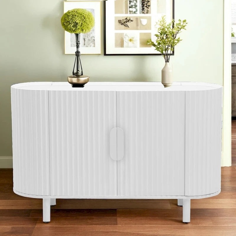 Buffet Ondulé Léger de Luxe | Étagères Réglables | Grand Rangement | 4 Options de Couleur