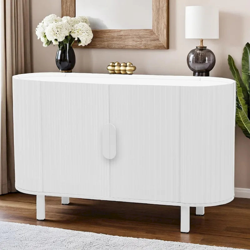 Buffet Ondulé Léger de Luxe | Étagères Réglables | Grand Rangement | 4 Options de Couleur