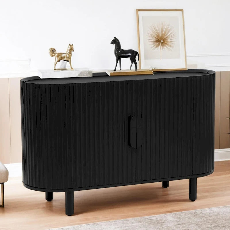 Buffet Ondulé Léger de Luxe | Étagères Réglables | Grand Rangement | 4 Options de Couleur