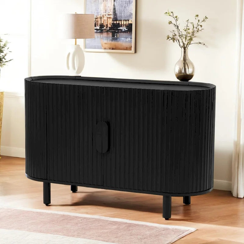 Buffet Ondulé Léger de Luxe | Étagères Réglables | Grand Rangement | 4 Options de Couleur