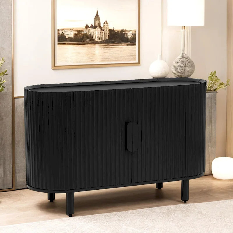 Buffet Ondulé Léger de Luxe | Étagères Réglables | Grand Rangement | 4 Options de Couleur