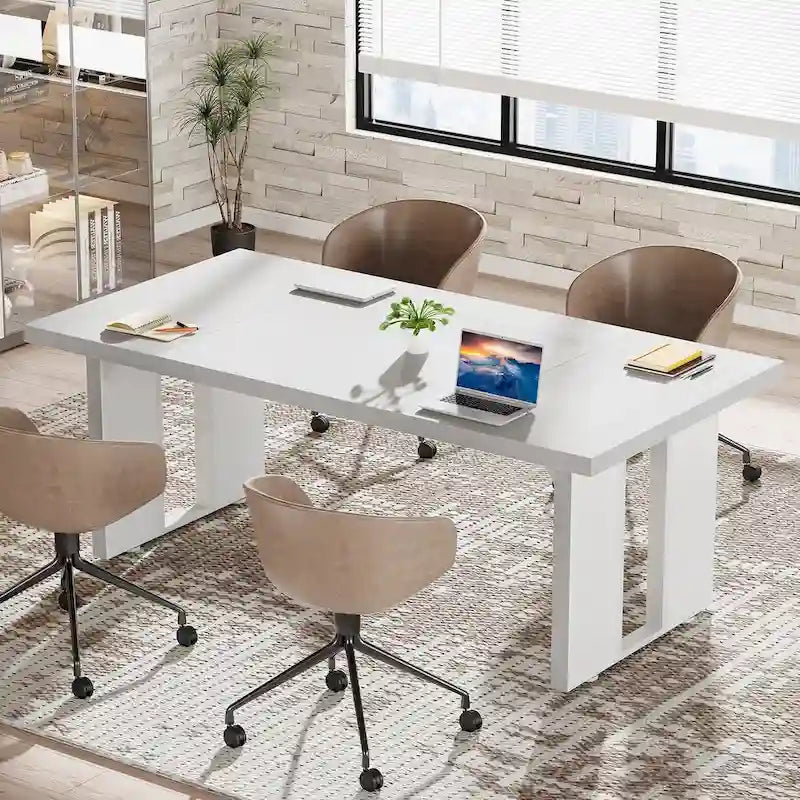 Grand bureau exécutif et poste de travail informatique de 180 cm – Style ferme