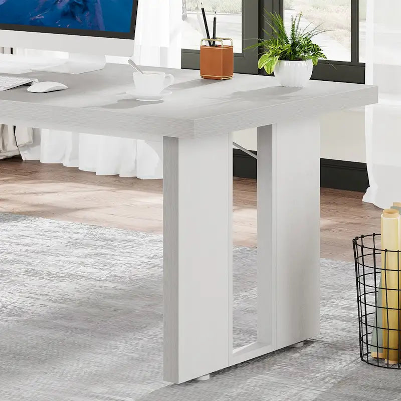 Grand bureau exécutif et poste de travail informatique de 180 cm – Style ferme