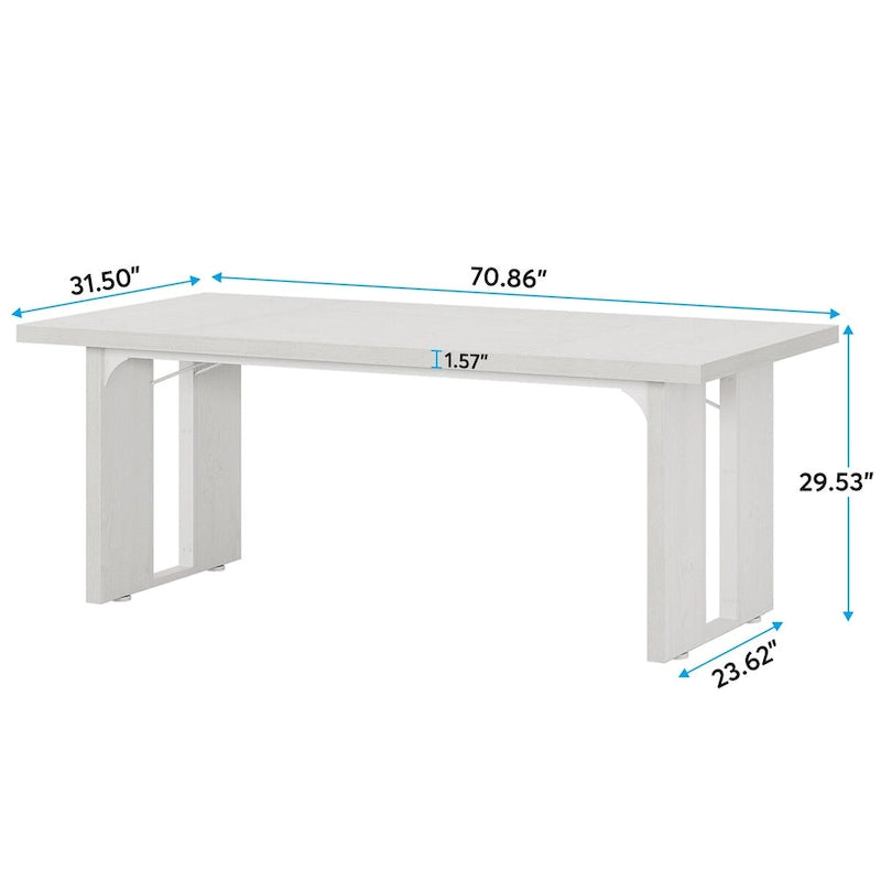 Grand bureau exécutif et poste de travail informatique de 180 cm – Style ferme