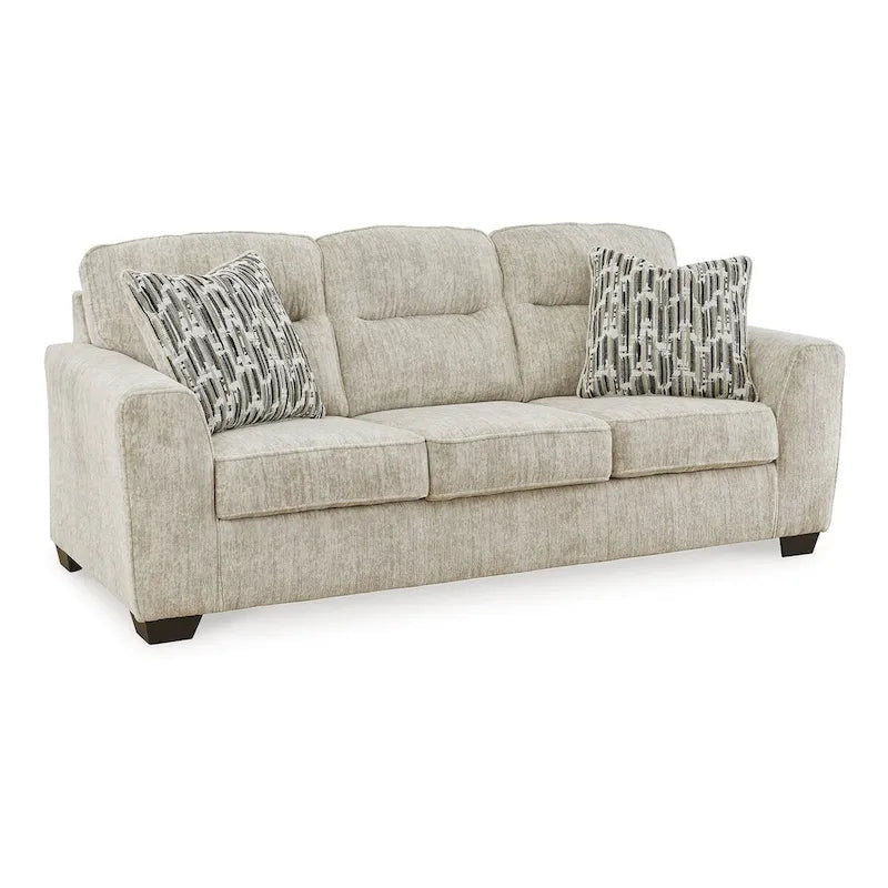 Canapé contemporain de 228 cm avec coussins en mousse haute résilience et oreillers décoratifs — Parchemin