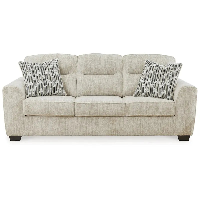 Canapé contemporain de 228 cm avec coussins en mousse haute résilience et oreillers décoratifs — Parchemin