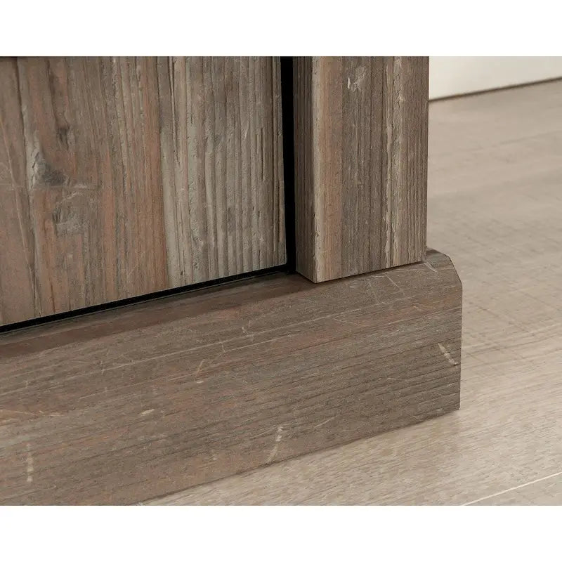 Meuble TV et Credenza de divertissement de style rustique avec portes coulissantes façon grange – Convient aux téléviseurs jusqu'à 70 po
