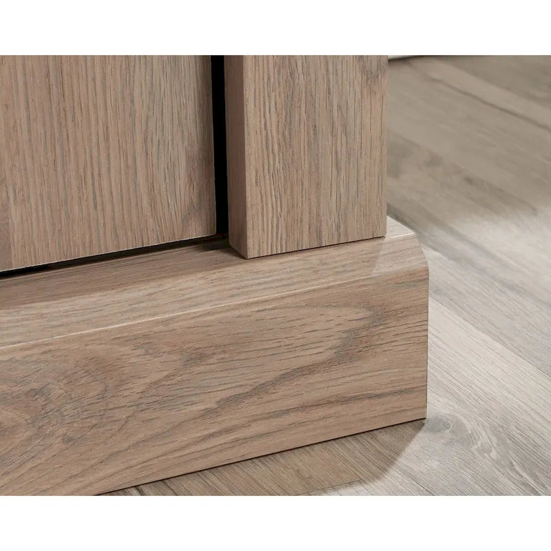 Meuble TV et Credenza de divertissement de style rustique avec portes coulissantes façon grange – Convient aux téléviseurs jusqu'à 70 po