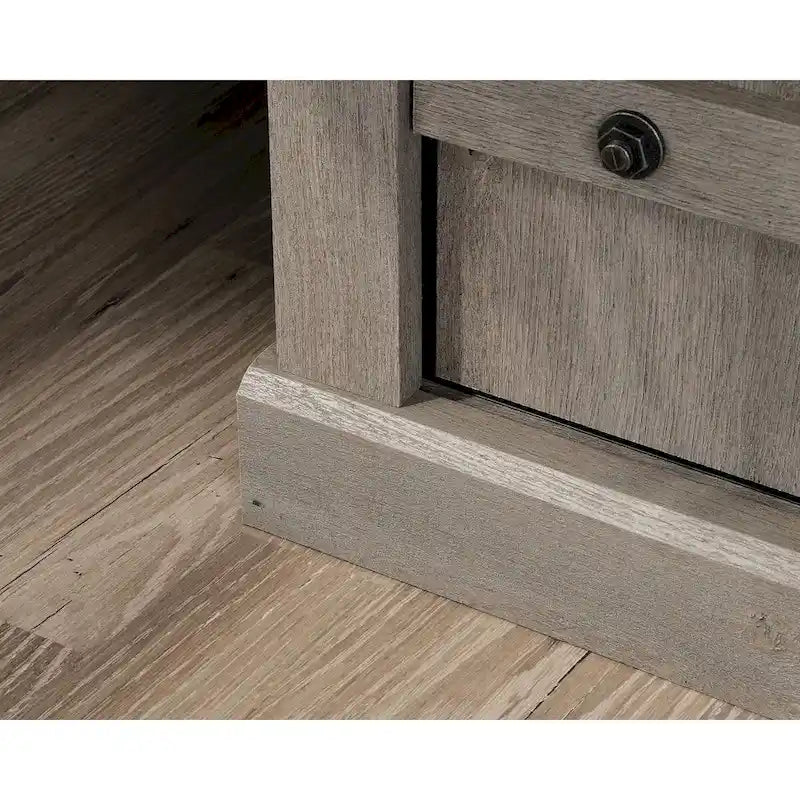Meuble TV et Credenza de divertissement de style rustique avec portes coulissantes façon grange – Convient aux téléviseurs jusqu'à 70 po