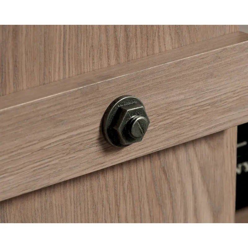Meuble TV et Credenza de divertissement de style rustique avec portes coulissantes façon grange – Convient aux téléviseurs jusqu'à 70 po
